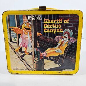 Vintage Ronald McDonald1982 Metal Lunch Box Sheriff Of Cactus Canyon No Thermos